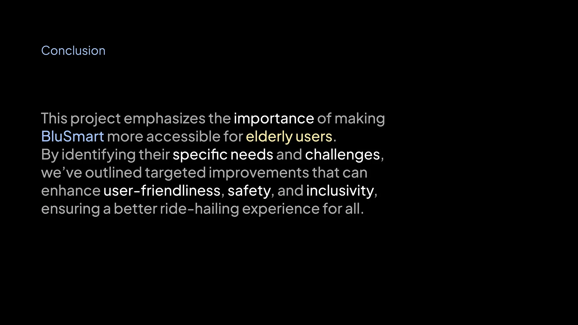 Senior Mode on BluSmart case study, slide 63 of 64